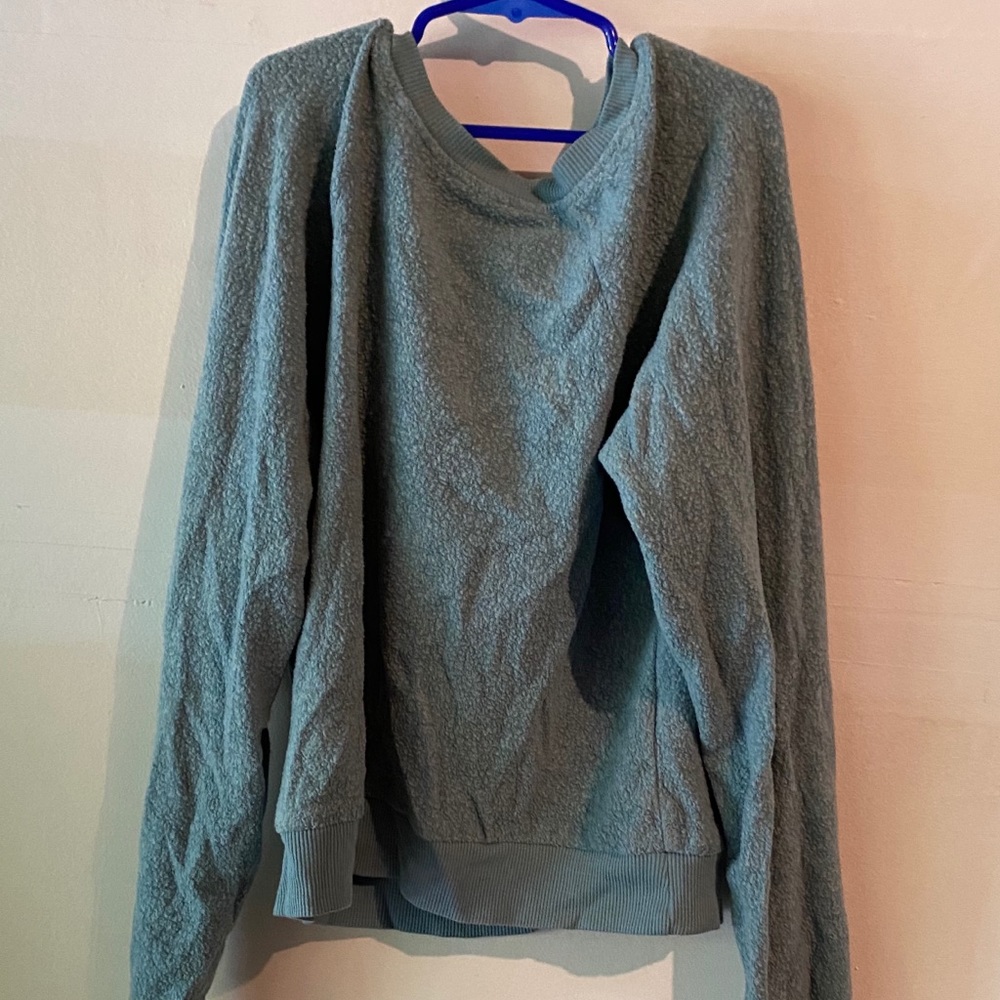 blue fleece long sleeve shirt
